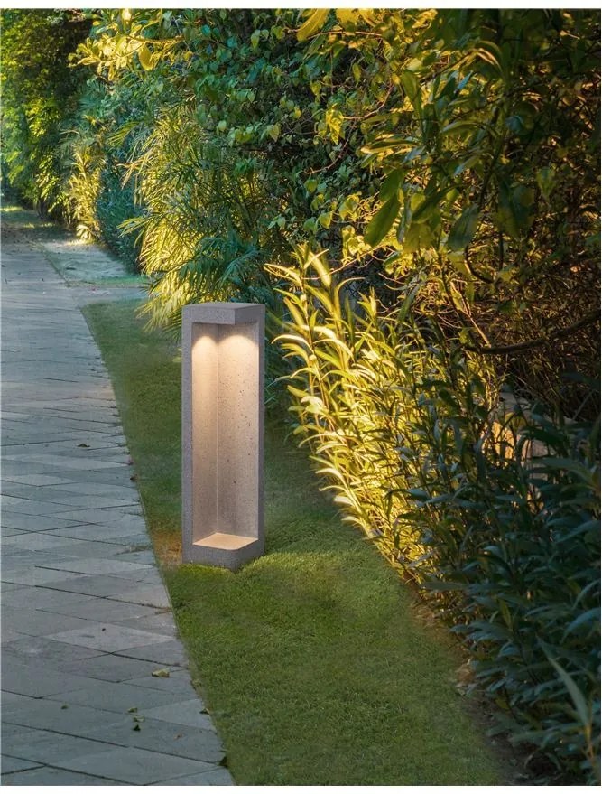 Stalp LED modern de exterior IP65 GRANTE gri ciment, H-53cm