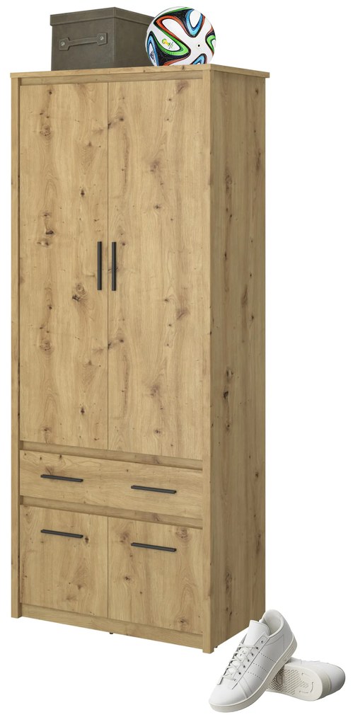 Dulap de haine Andra 4D1S/40 (Stejar artisan). 1052752