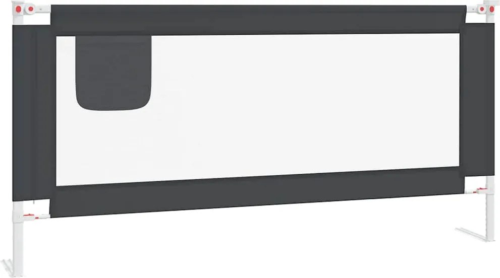 vidaXL Balustradă de protecție pat copii, gri închis, 190x25 cm textil