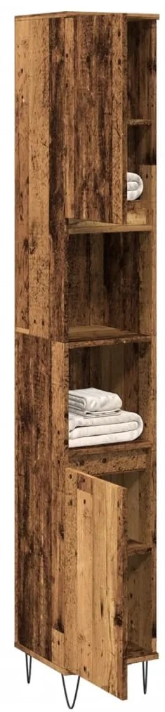 vidaXL Dulap de baie, lemn vechi, 30x30x190 cm, lemn prelucrat
