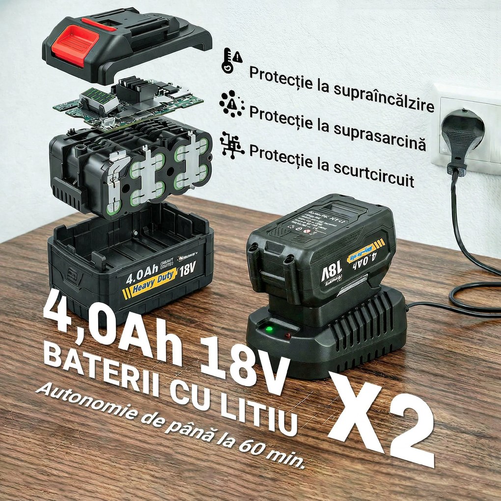 Outsunny Suflător cu Baterie 18V, Suflător de Frunze cu 2 Baterii 4Ah, Motor Brushless 600W, 3 Trepte Viteză 149 km/h, Turbo Boost, 2 Țevi, Încărcător, pentru Grădină Frunze Zăpadă Praful | Aosom Romania