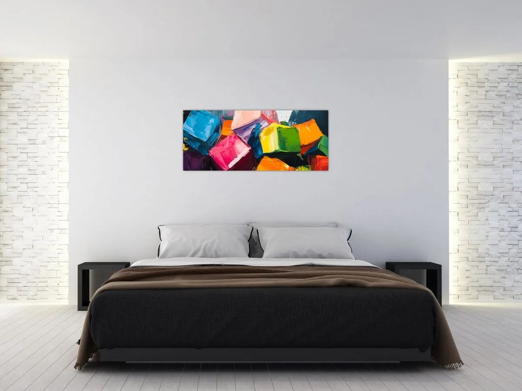 Tablou - Cuburi colorate (120x50 cm)