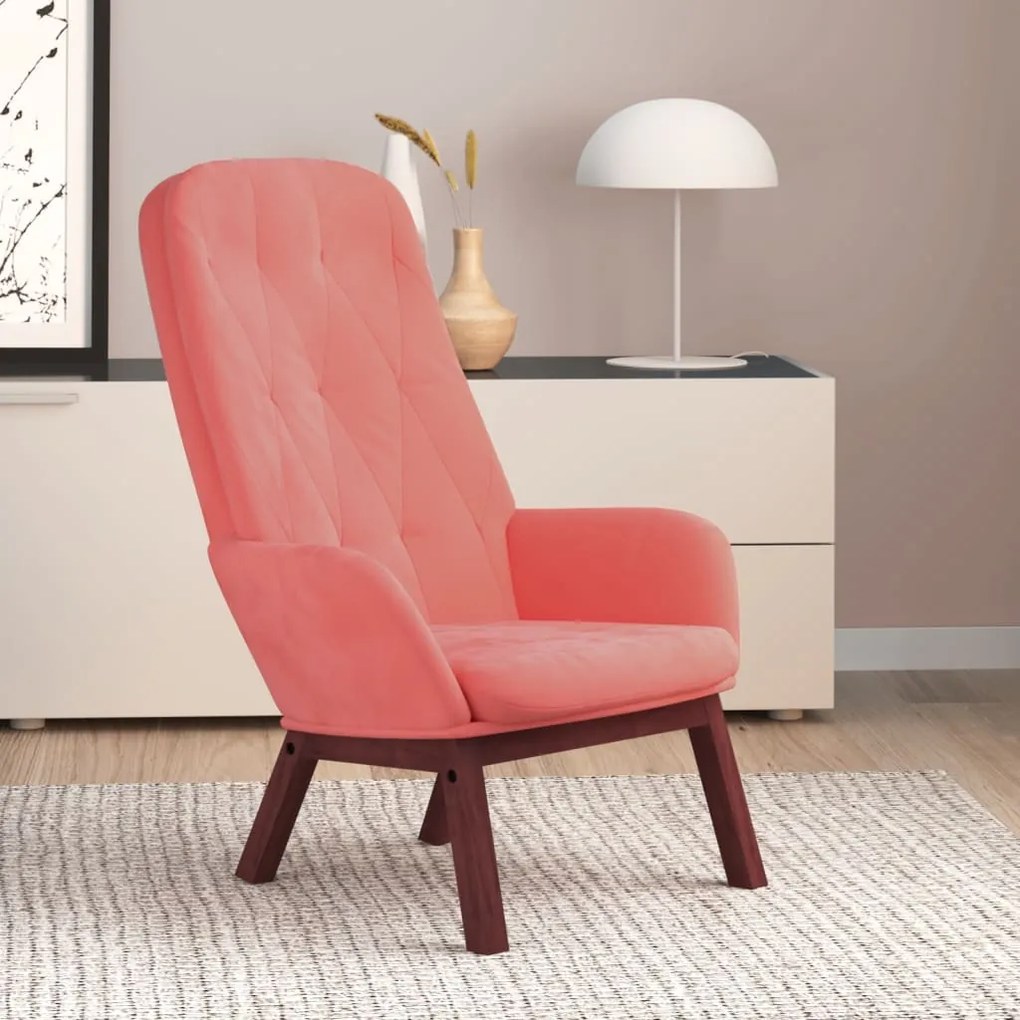 341222 vidaXL Scaun de relaxare, roz, catifea