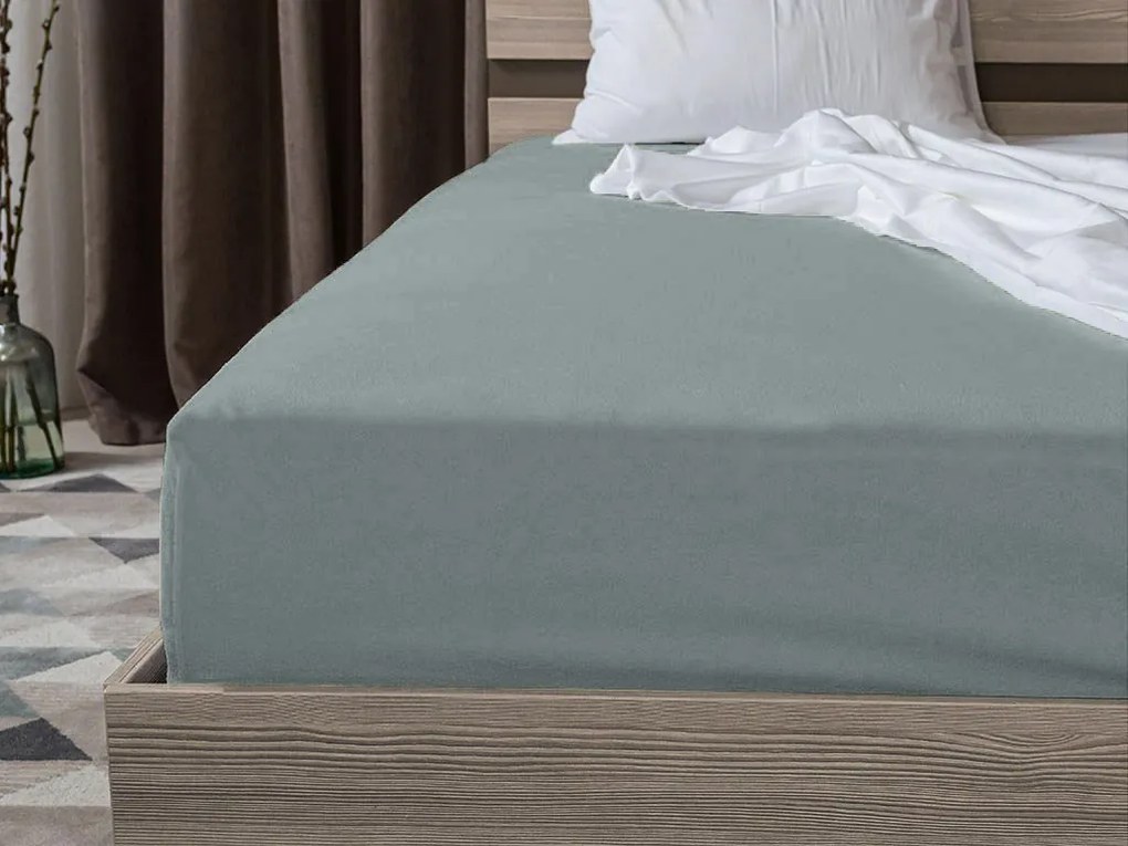Cearsaf Jersey verde albastru 140 x 200 cm