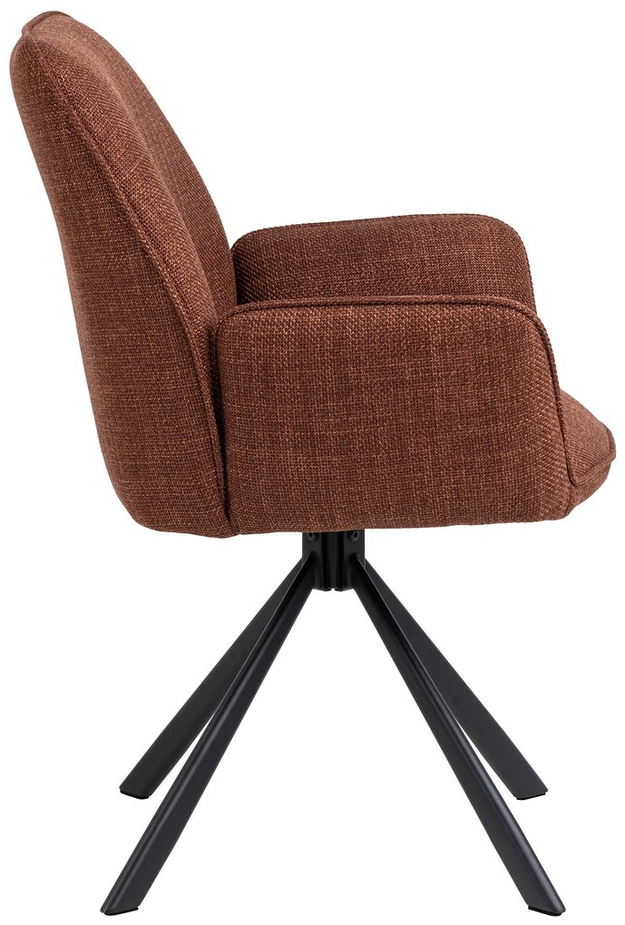 MAZZONI EXPORT YUNI Teracotă (material Basel 44) - SCAUN MODERN PIVOTANT TAPIȚAT PENTRU SALON/SUFRAGERIE/BIROU LOFT
