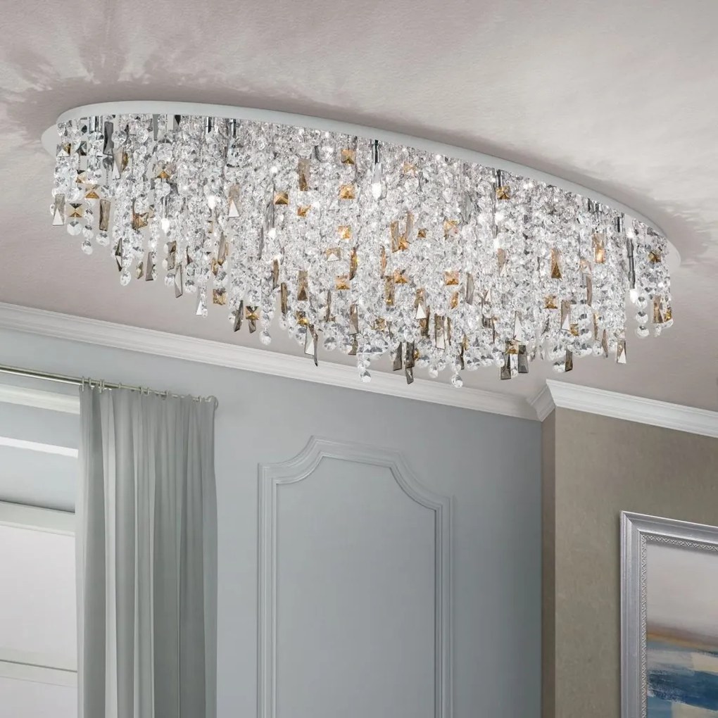 Lustra cristal K9 design elegant de lux CRYSTALRIVER crom