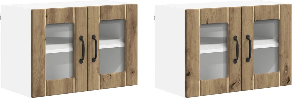 vidaXL Dulap de bucătărie 2 pcs Stejar Artizanal 60 x 31 x 40 cm