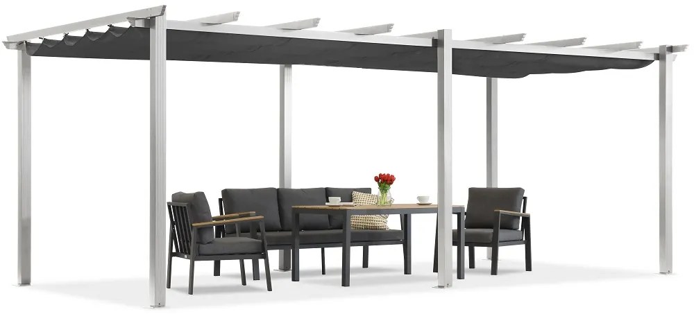 Barbados pergolă terasă 3x6 m Garden Point alb-antracit