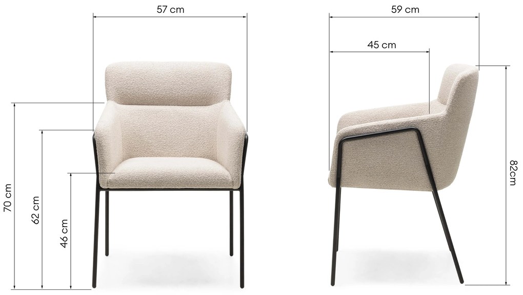 Fotoliu design crem HELSINKI