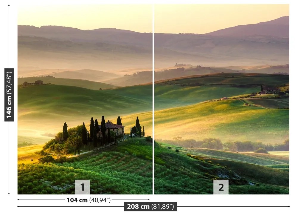 Fototapet Panorama din Toscana