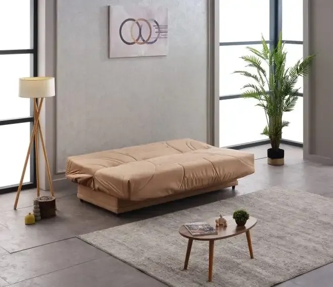 Canapea extensibila cu saltea relaxa si husa detasabila Genova, maro