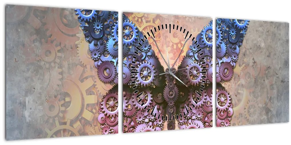 Tablou - Fluture steampunk (cu ceas) (90x30 cm)