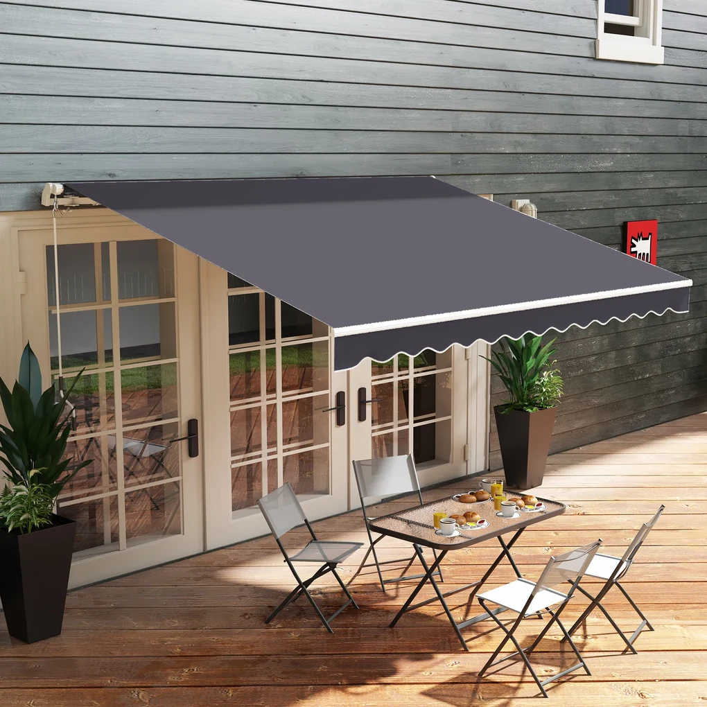 Outsunny Pânză de Schimb pentru Copertină Retractabilă Anti UV 30+, 3.47x2.9 m, Gri | Aosom Romania