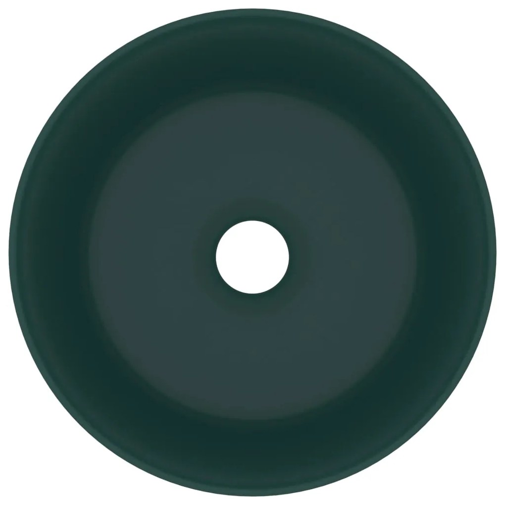 Chiuveta baie lux verde inchis mat 40x15 cm ceramica rotund matte dark green