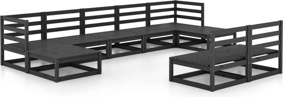 vidaXL Set mobilier de grădină, 9 piese, lemn masiv de pin