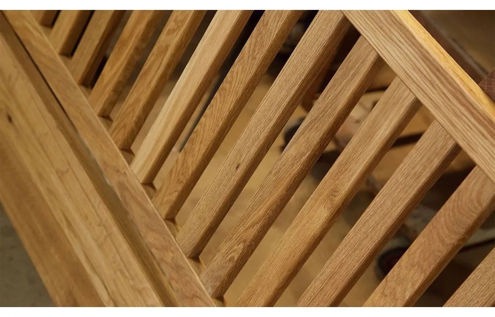 Pat dublu din lemn de stejar 180x200 cm Odys - The Beds