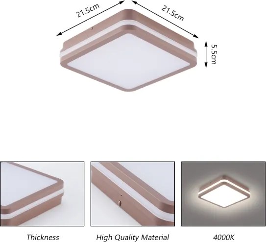 Brilagi-LED BENE, corp de iluminat exterior LED cu senzor, 18W/230V, 21,5 x 21,5 cm, maro, IP54