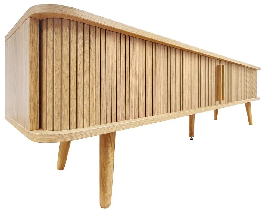 Comodă TV în culoare naturală cu aspect de lemn de stejar 178x50x40 cm Rove – Woodman