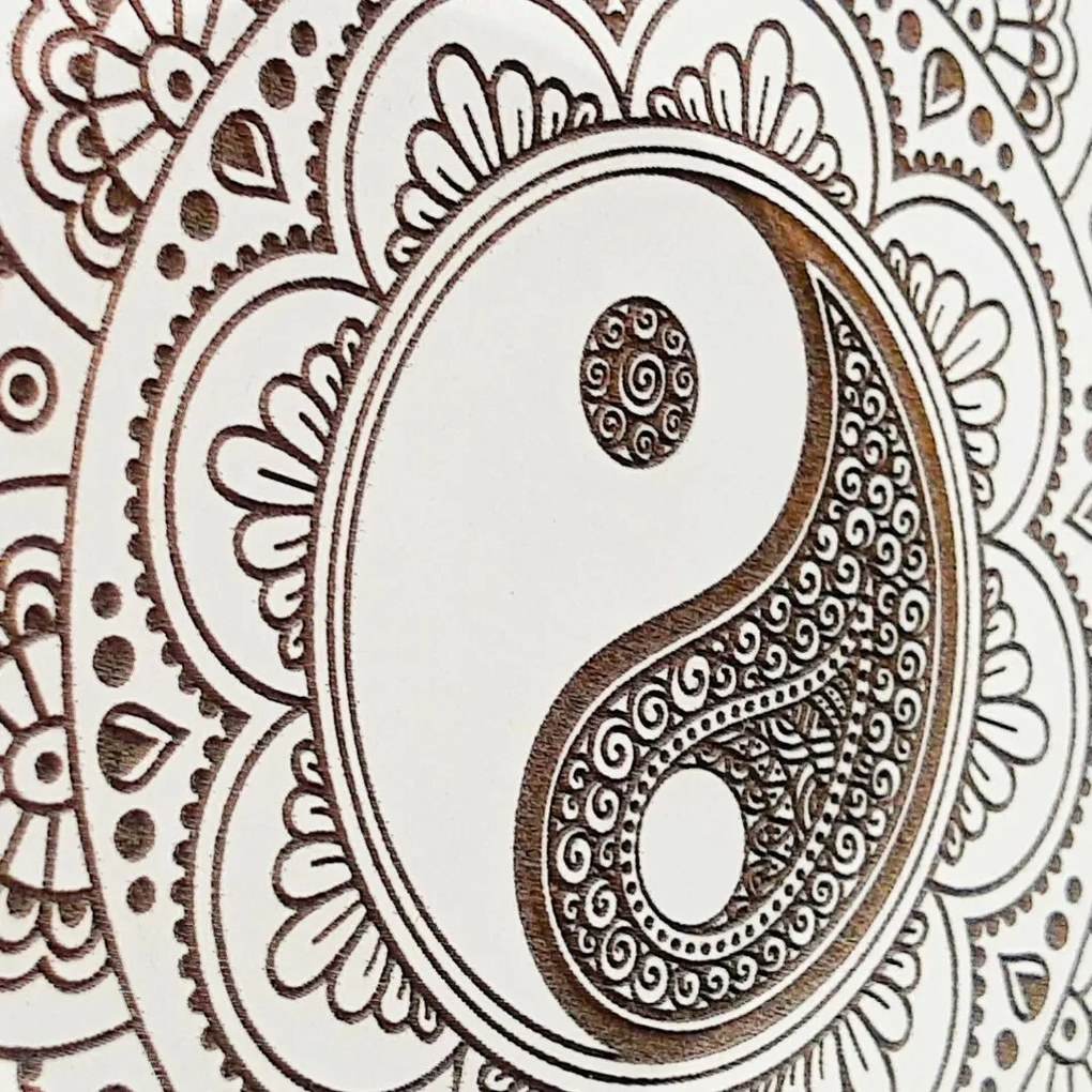 DUBLEZ | Mandala gravată pentru perete – Yin Yang