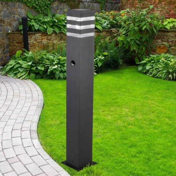 Lampă exterior TEKSAS cu senzor 1xE27/12W/230V IP44, 74 cm, antracit