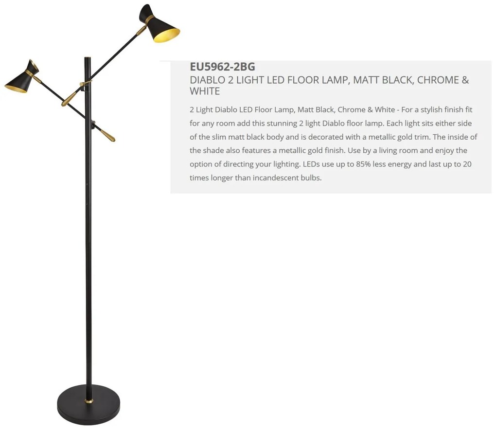 Lampadar LED modern directionabil Diablo EU5962-2BG SRT