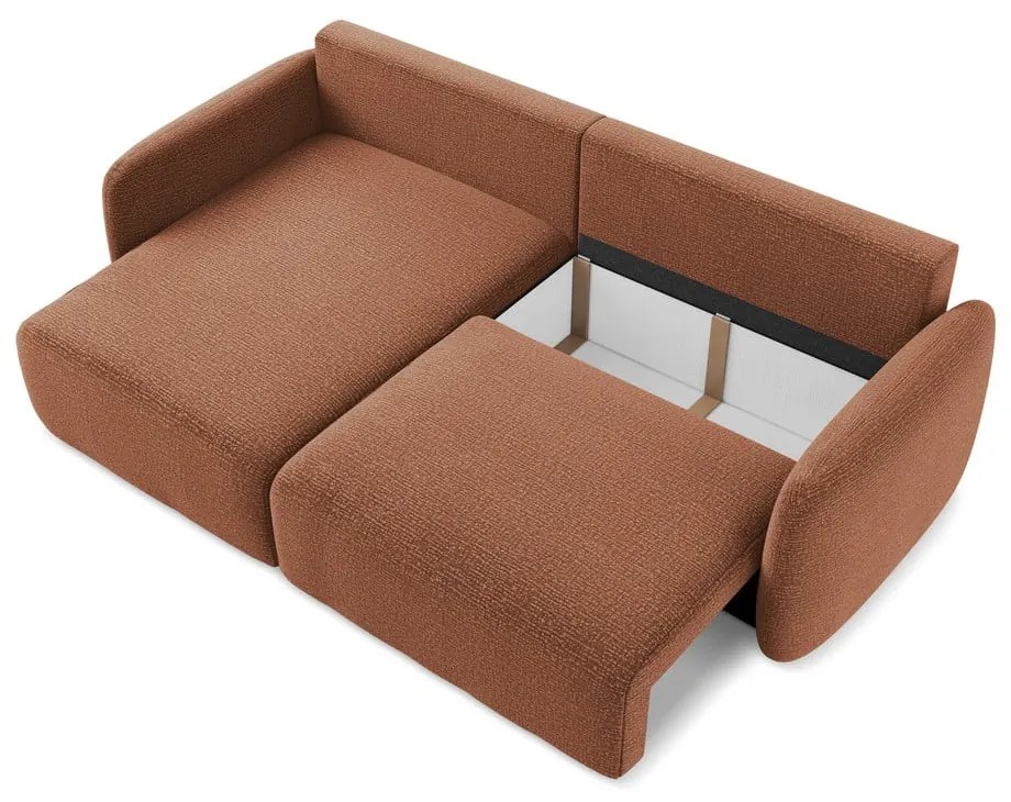 Colțar cărămiziu extensibil/cu spațiu de depozitare (cu colț pe partea stângă) Kalena – Makamii