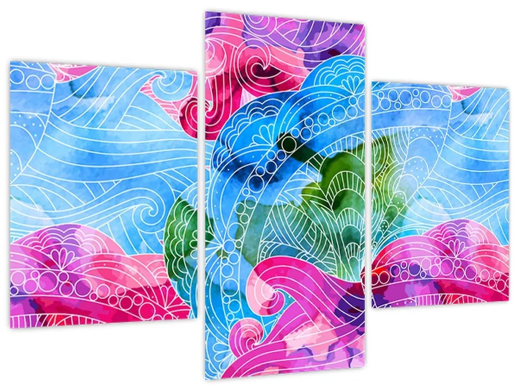 Tablou - Valuri colorate (90x60 cm)