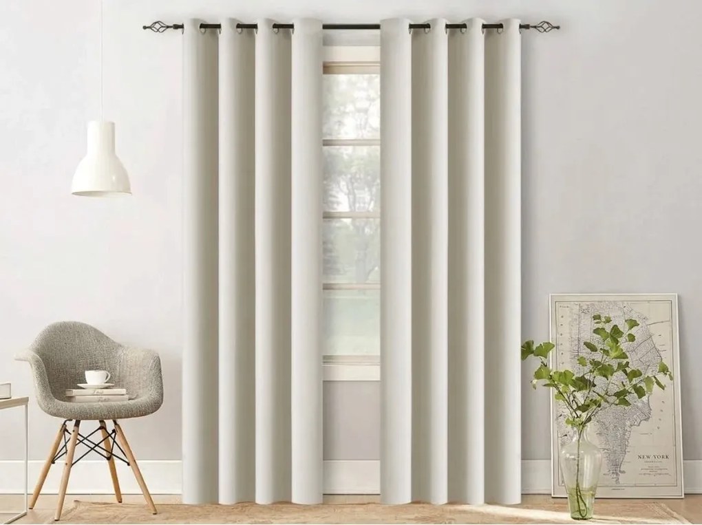 Draperie alb-crem OXFORD 140x250 cm Agatat: Inele metalice