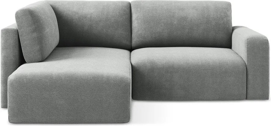 Colțar gri extensibil/cu spațiu de depozitare cu tapițerie din chenille (cu colț pe partea stângă/în formă de ”L”) Kona – Makamii