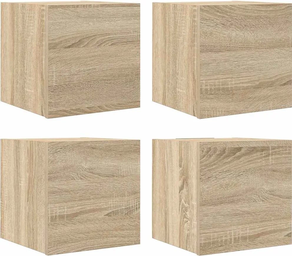 vidaXL Dulapuri TV montaj pe perete 4 buc. stejar sonoma 30,5x30x30 cm