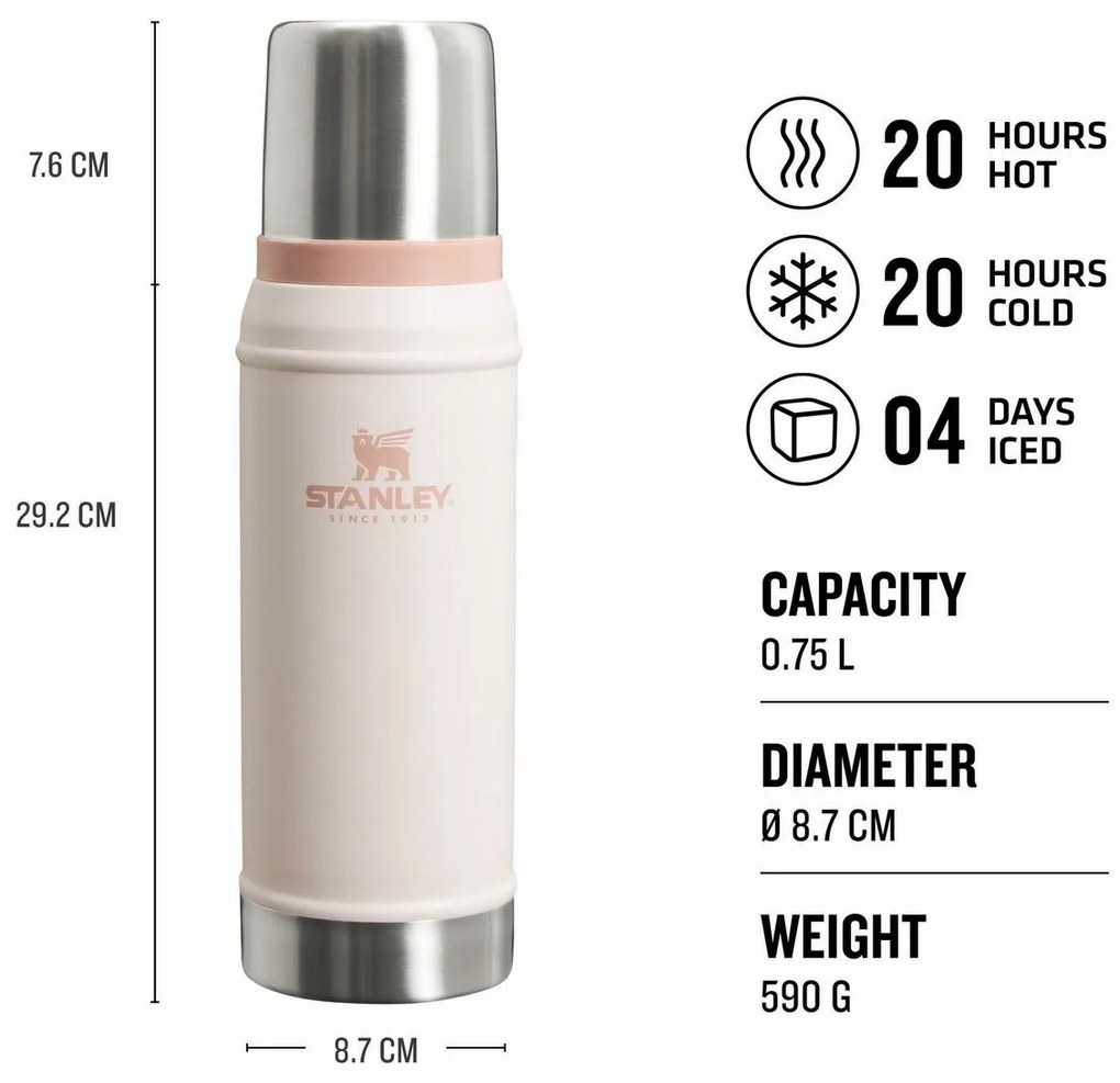 Stanley Thermos Legendary Classic 750 ml Rose Quartz, 0,75 l