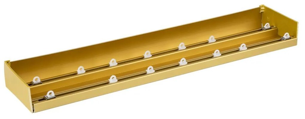 Sina perdea tavan aluminiu dubla,  aurie , cu toate accesoriile incluse, draperie - 160 cm