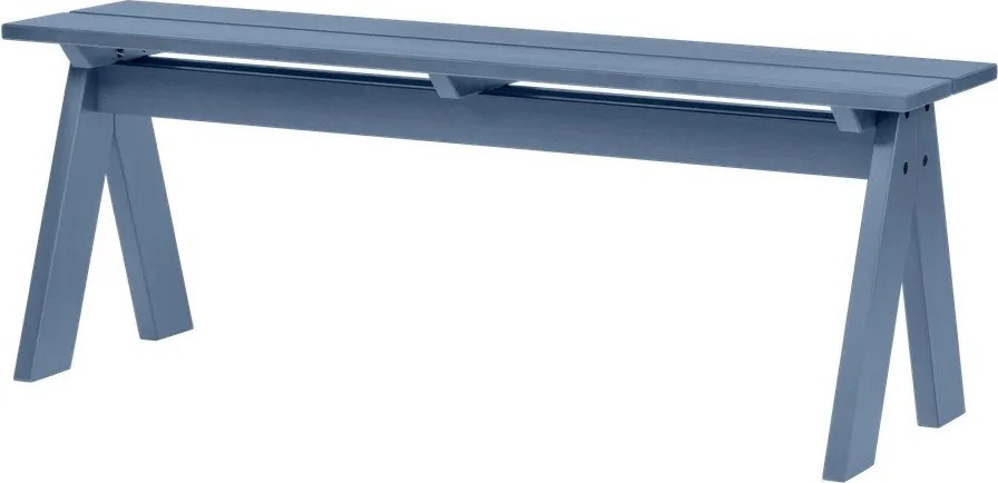 Bancă de grădină albastră din lemn masiv Navo – noo.ma