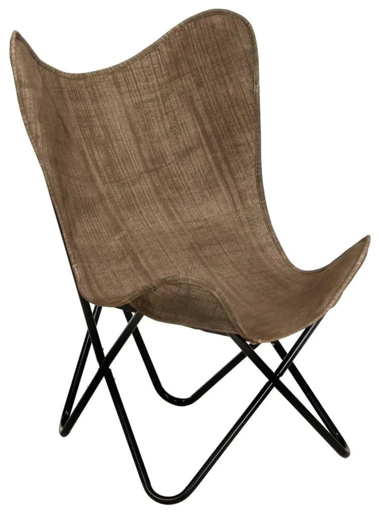 283767 vidaXL Scaun tip fluture, gri taupe, pânză