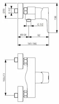 Baterie dus Ideal Standard Ceraplan III