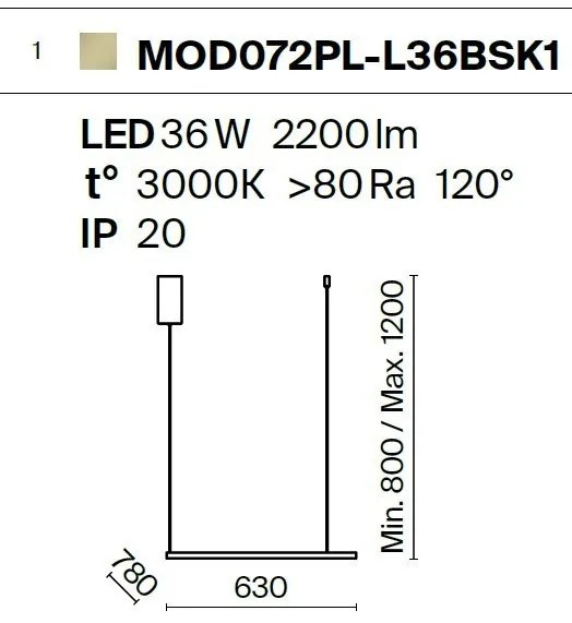 Lustra LED, pendul design modern Glint alama 63x78cm
