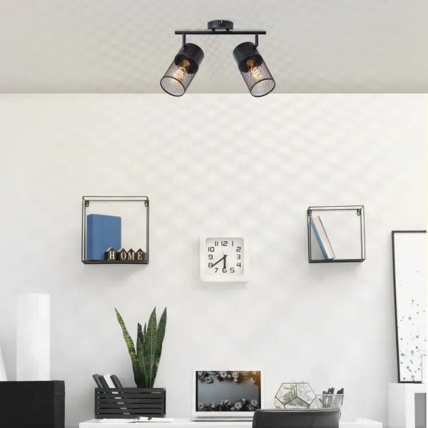 Brilliant - Lampă spot KAMOLO 2xE27/40W/230V negru