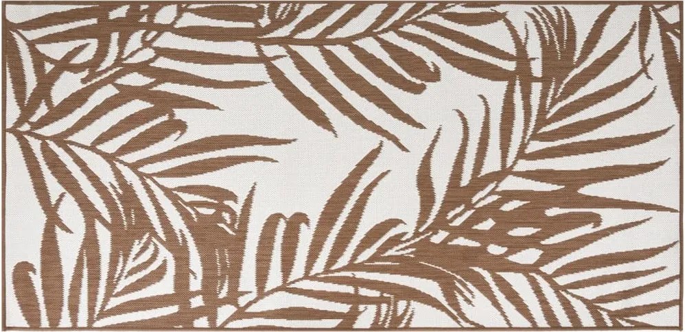 vidaXL Covor de exterior, maro și alb, 80x150 cm, design reversibil