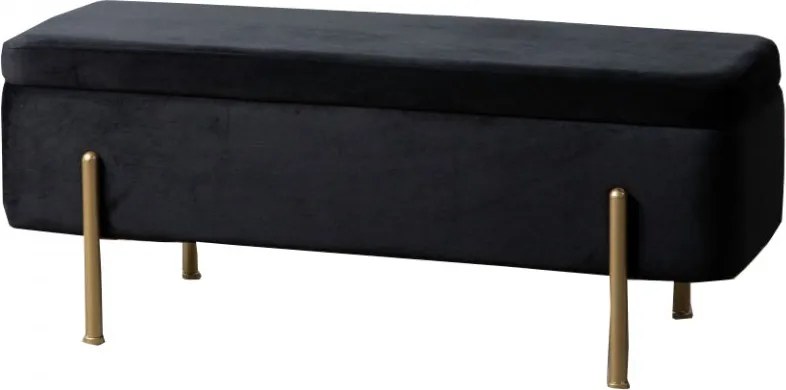 Bancheta neagra din poliester si metal 110 cm Rubio Ixia
