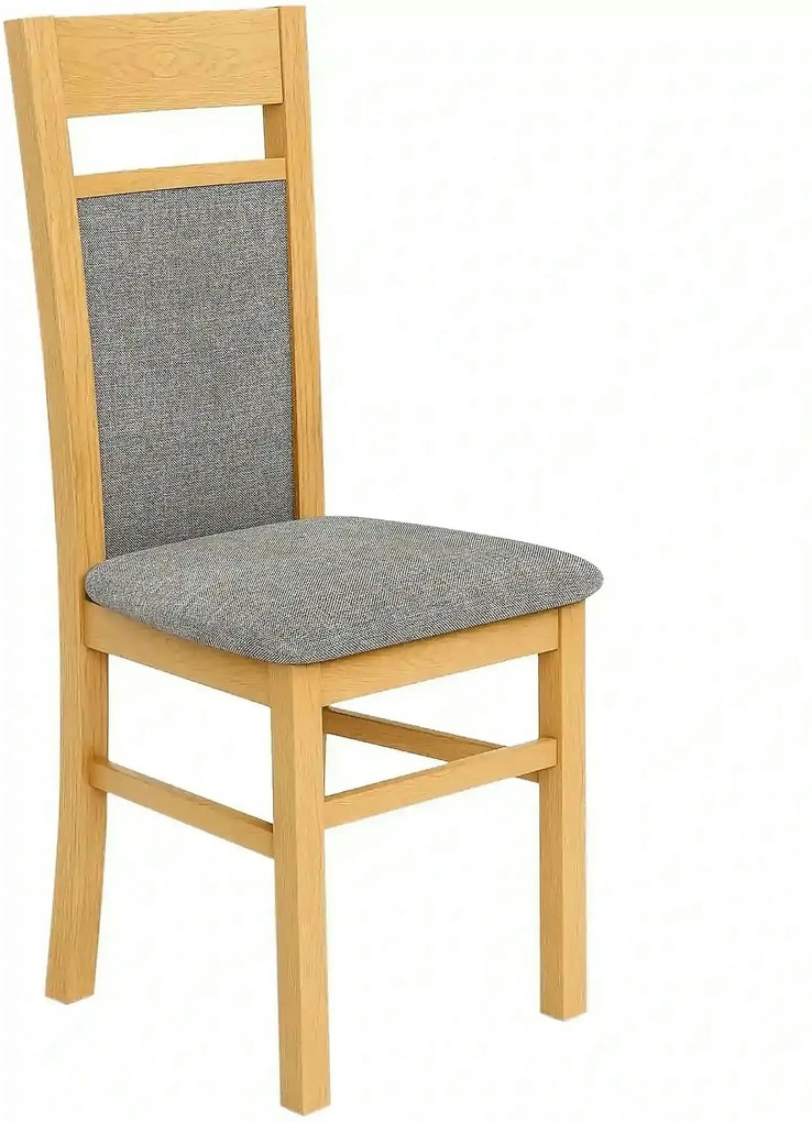 Scaun GERARD 2, gri/stejar honey, stofa clasica/lemn de fag, 44x55x97