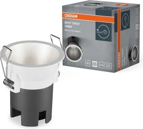 Osram - Spot LED încastrat SPOT TWIST LED/5W/230V, Ø 7 cm, alb/argintiu