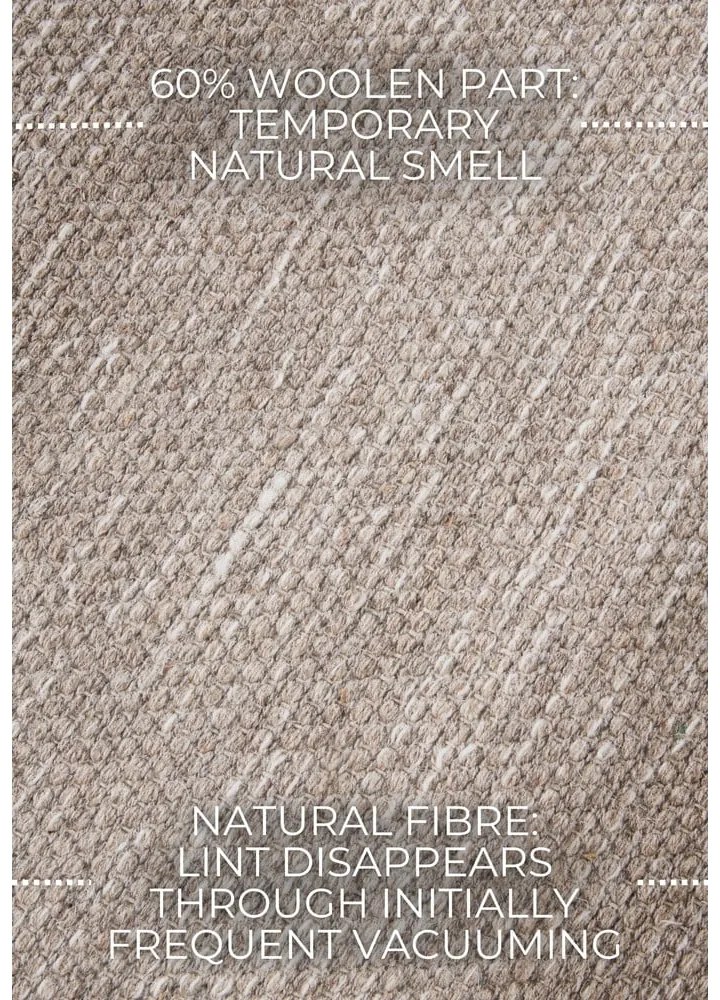 Covor bej țesut manual din amestesc de lână 80x150 cm Pradesh Linen White – Elle Decoration