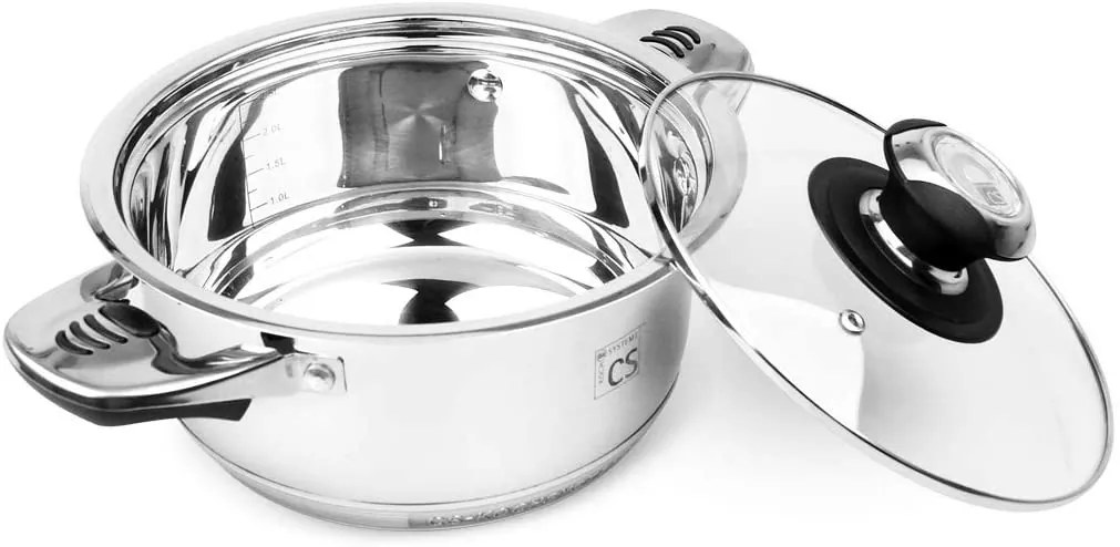 Set oale si tigaie inox cu capace, de calitate, durabile, 16 piese, gatire sanatoasa, Aurich Carl Schmidt Sohn Germania 065843