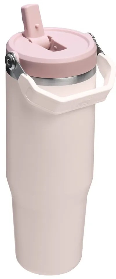 Termos roz deschis din oțel inoxidabil 890 ml IceFlow™ Flip Straw 2.0 Tumbler Rose Quartz – Stanley