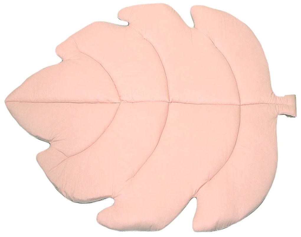 Covoras de joaca termic Frunza Pure Rose 150x105x5cm, pliabil, bumbac 100% si umplutura antialergica BabySoft  , protectie impotriva loviturilor