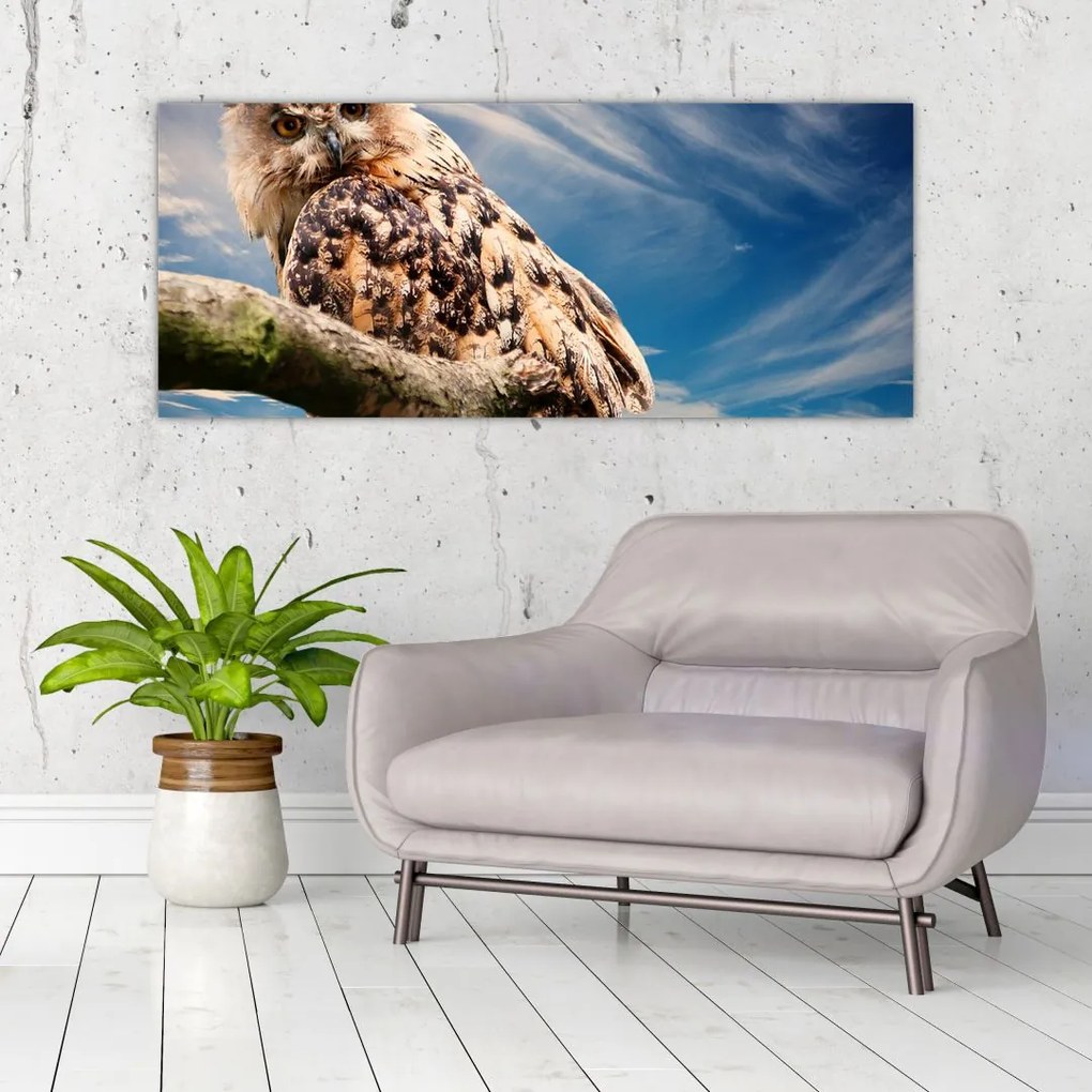 Tablou cu bufnița (120x50 cm)