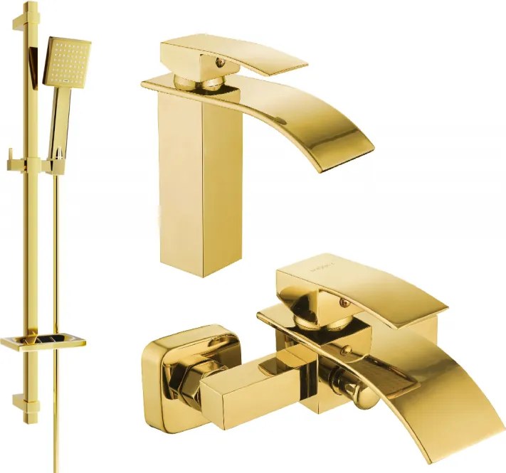 Mexen Aries DQ45 set de baie, auriu - 744803DQ45-50
