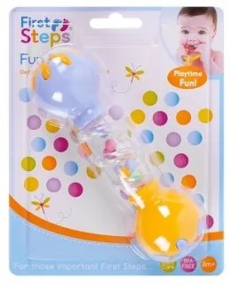 Jucarie zornaitoare pentru bebelusi First Steps - bleu, portocaliu