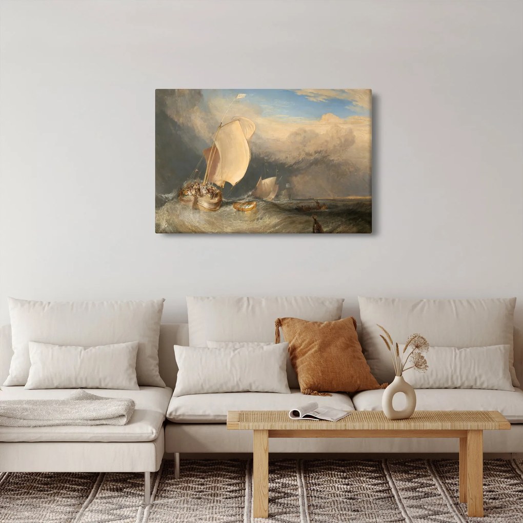 Tablou - William Turner, Fishing Boats with Hucksters Bargaining for Fish, reproducere (90x60 cm)