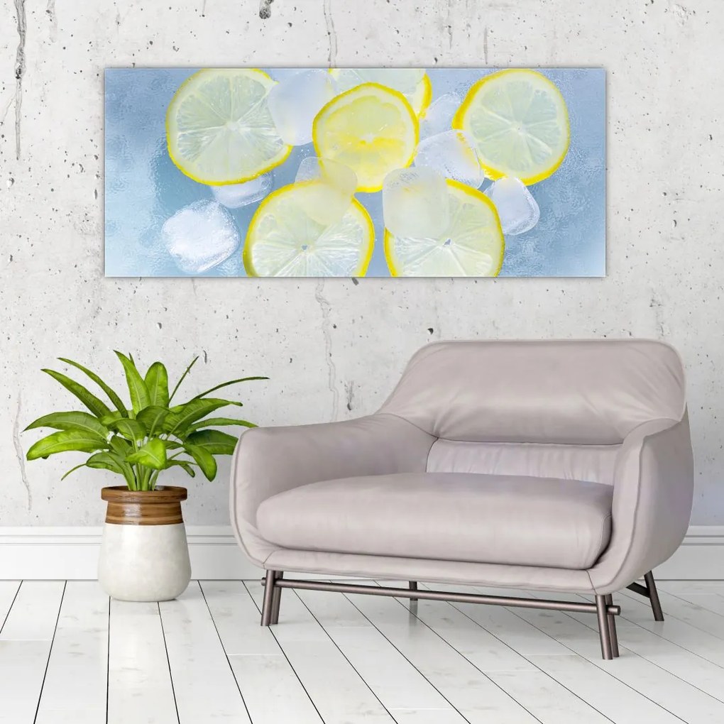 Tablou cu lămâie în gheață (120x50 cm)